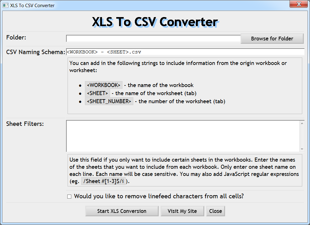 XLS To CSV Converter
